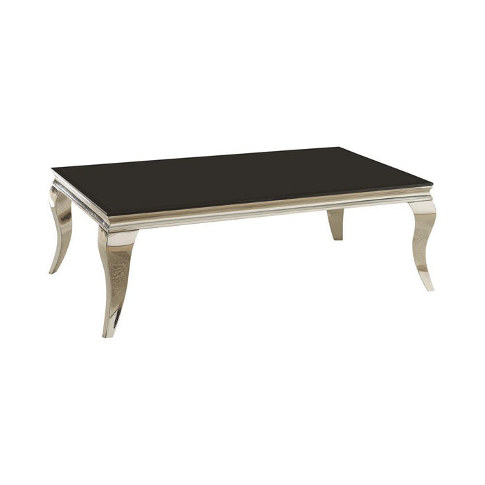 Luna Rectangular Coffee Table Chrome and Black - Orbit Furniture (Richmond,BC)