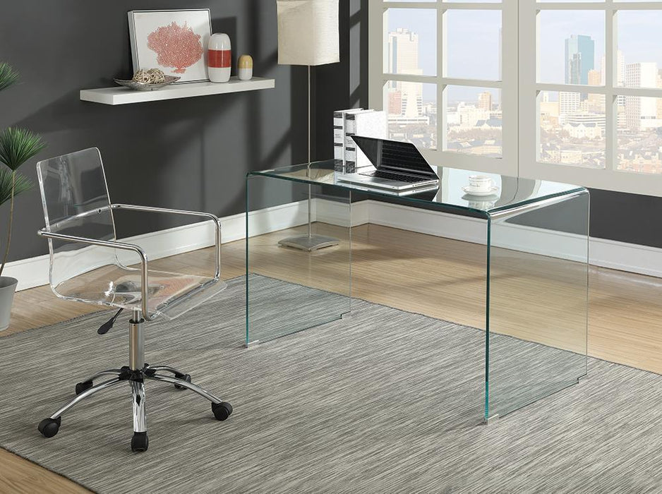 Ripley Glass Writing Desk Clear - Orbit Furniture (Richmond,BC)