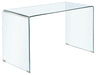 Ripley Glass Writing Desk Clear - Orbit Furniture (Richmond,BC)