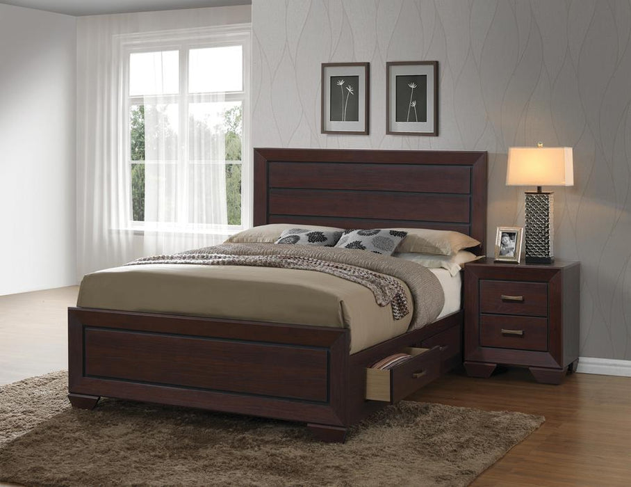 Kauffman California King, Eastren king, & Queen Storage Bed Dark Cocoa - Orbit Furniture (Richmond,BC)
