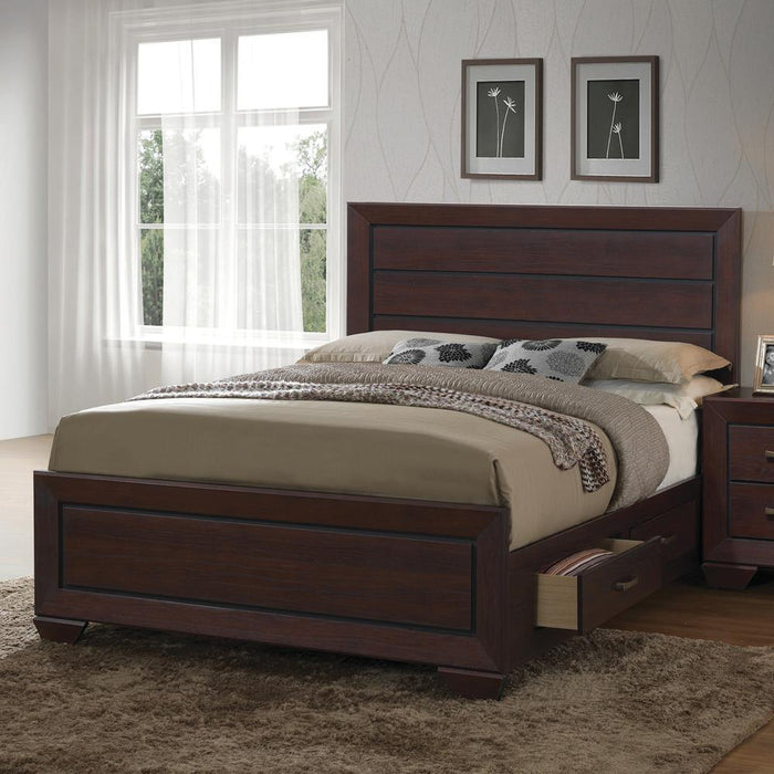 Kauffman California King, Eastren King, & Queen Panel Bed Dark Cocoa - Orbit Furniture (Richmond,BC)