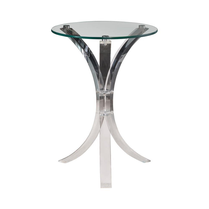 Emmett Round Accent Table Clear - Orbit Furniture (Richmond,BC)