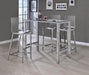 Tolbert Bar Table with Glass Top Chrome - Orbit Furniture (Richmond,BC)