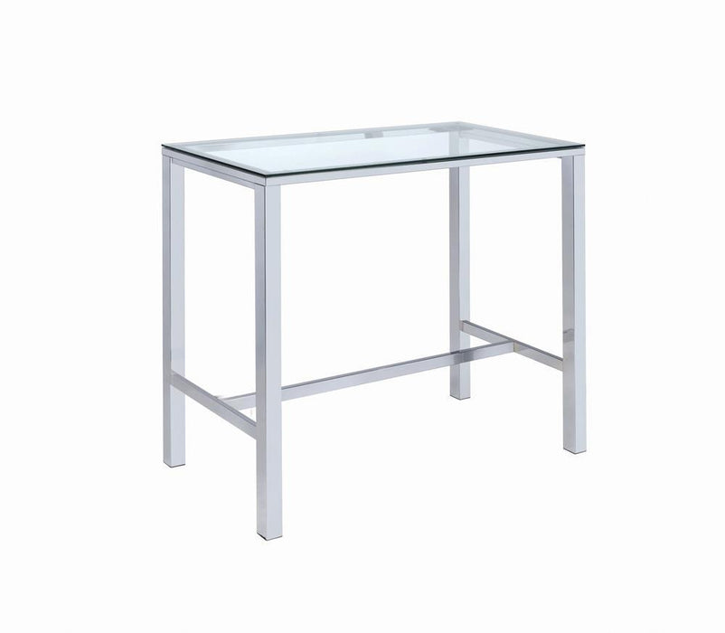 Tolbert Bar Table with Glass Top Chrome - Orbit Furniture (Richmond,BC)