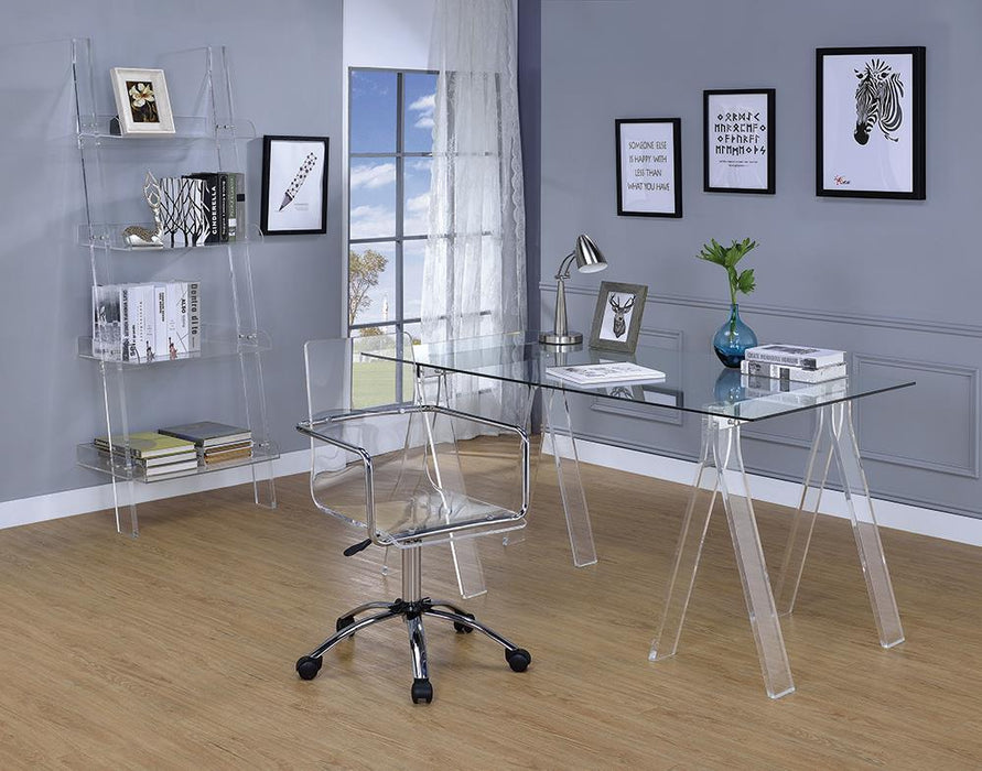 Amaturo Office Chair with Casters Clear and Chrome - Orbit Furniture (Richmond,BC)