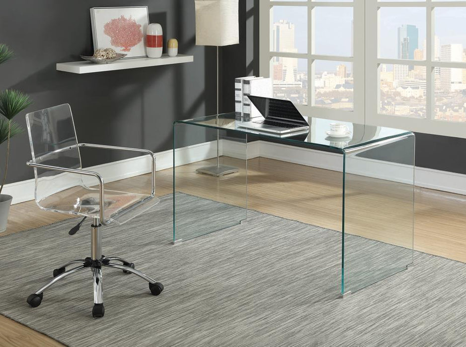 Amaturo Office Chair with Casters Clear and Chrome - Orbit Furniture (Richmond,BC)