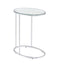 Kyle Oval Snack Table Chrome and Clear - Orbit Furniture (Richmond,BC)