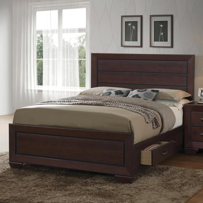 Kauffman California King, Eastren King, & Queen Panel Bed Dark Cocoa - Orbit Furniture (Richmond,BC)