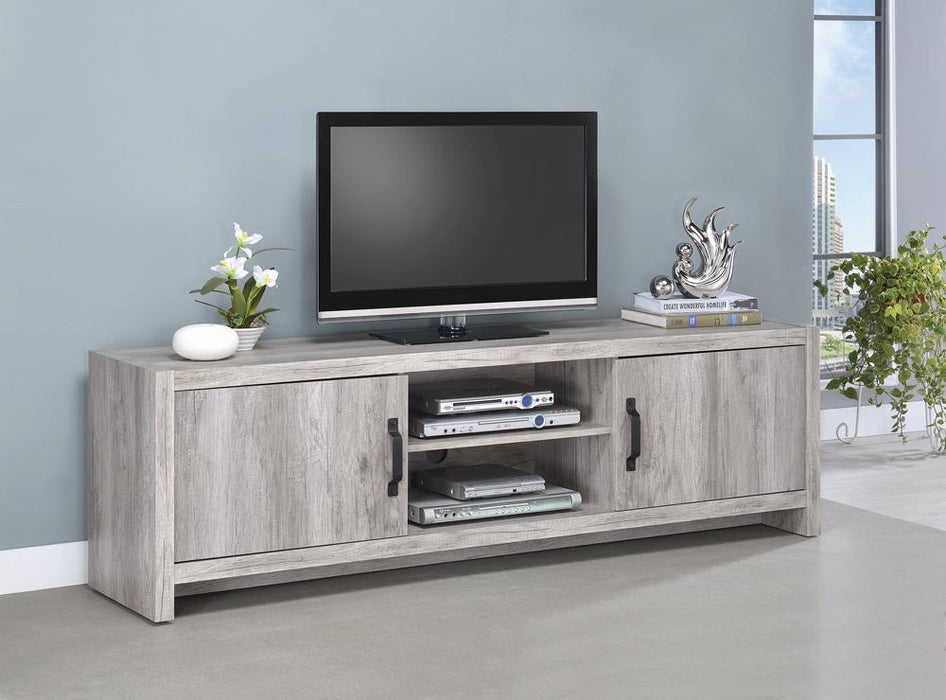 Burke 2-drawer TV Console Grey Driftwood - Orbit Furniture (Richmond,BC)