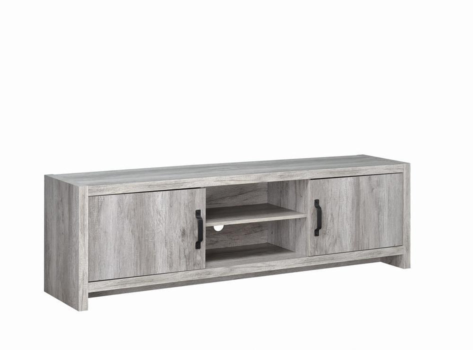 Burke 2-drawer TV Console Grey Driftwood - Orbit Furniture (Richmond,BC)