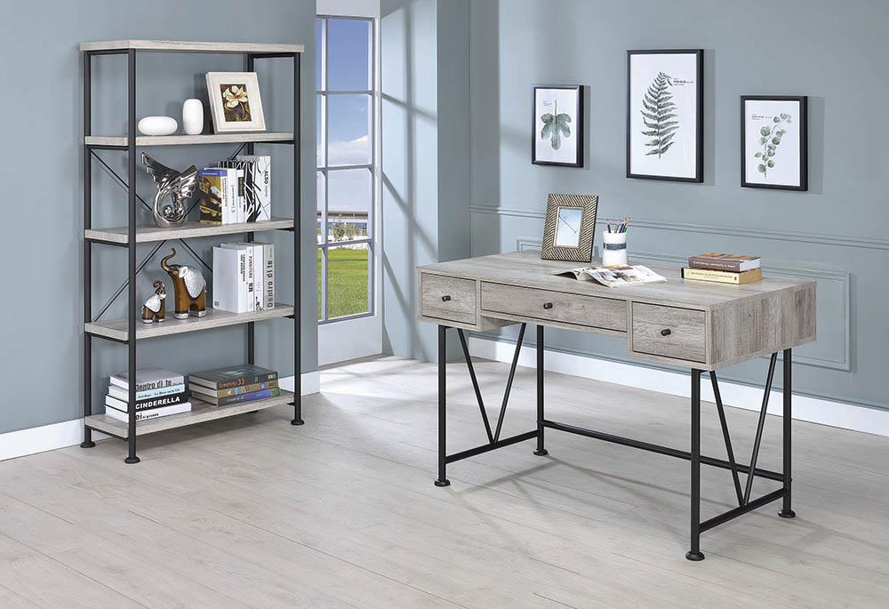 Analiese 4-shelf Bookcase Grey Driftwood - Orbit Furniture (Richmond,BC)