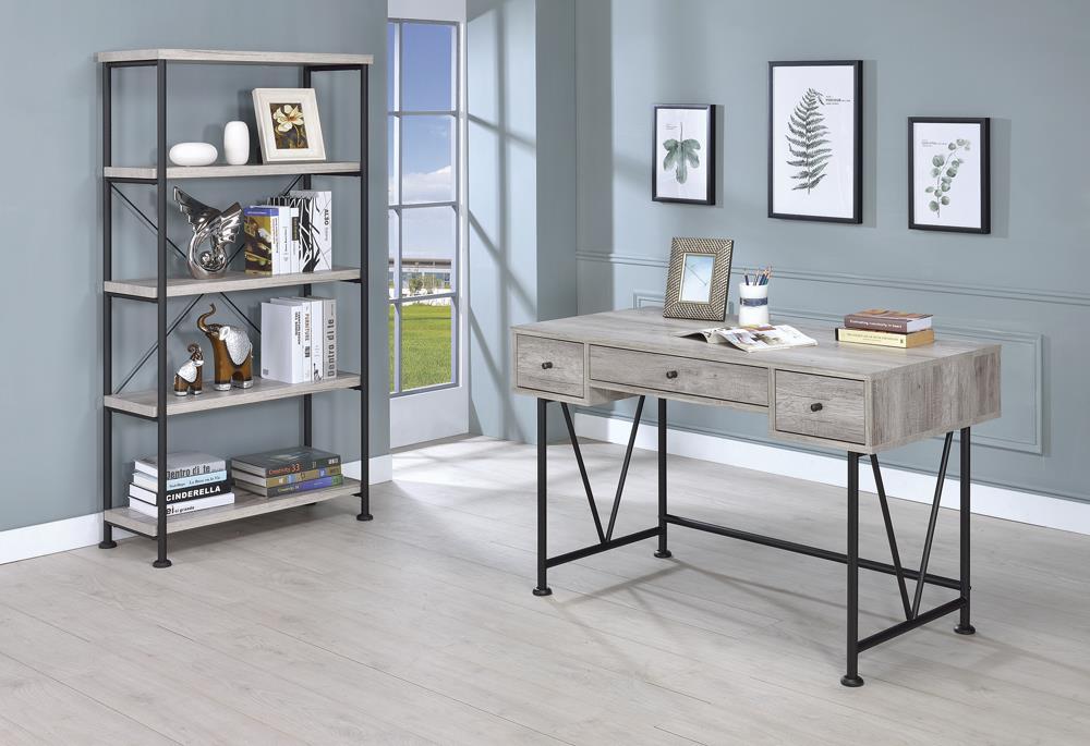 Analiese 4-shelf Bookcase Grey Driftwood - Orbit Furniture (Richmond,BC)