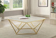 Elana Rectangle 2-shelf Coffee Table Glossy White - Orbit Furniture (Richmond,BC)
