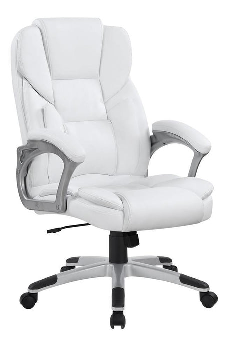 Kaffir Adjustable Height Office Chair White and Silver - Orbit Furniture (Richmond,BC)