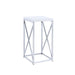 Edmund Accent Table with X-cross Glossy White and Chrome - Orbit Furniture (Richmond,BC)