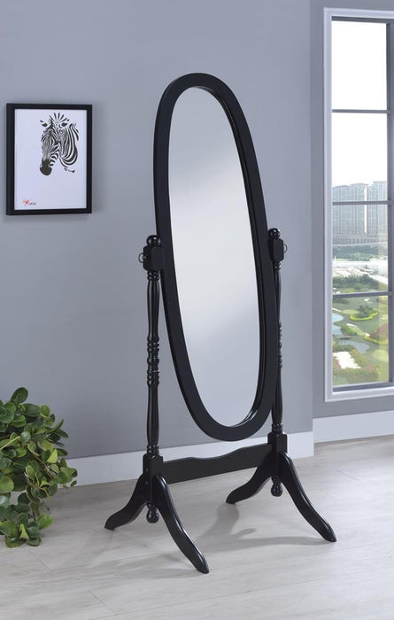 Cabot Rectangular Cheval Mirror with Arched Top Black - Orbit Furniture (Richmond,BC)