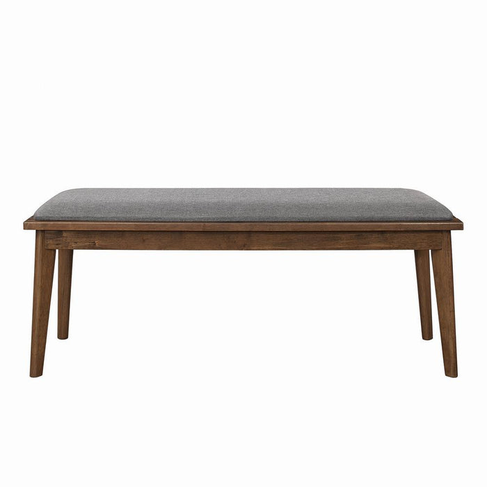Alfredo Upholstered Dining Bench Grey and Natural Walnut - Orbit Furniture (Richmond,BC)