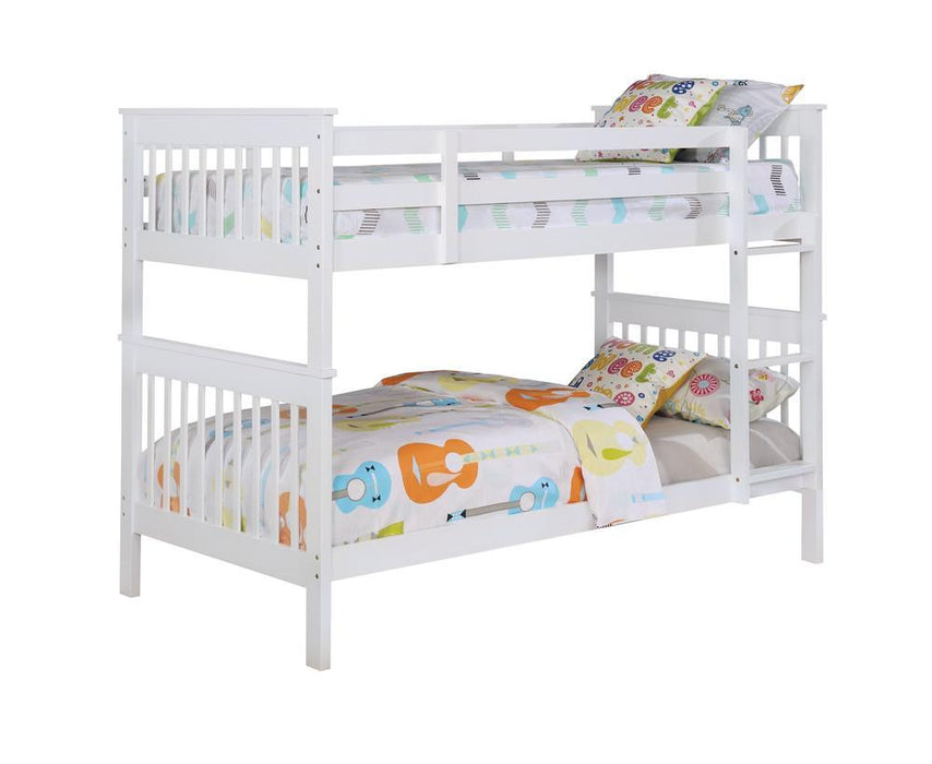 Chapman Twin Over Twin Bunk Bed White - Orbit Furniture (Richmond,BC)