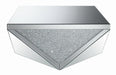 Amore Square Coffee Table with Triangle Detailing Silver and Clear Mirror - Orbit Furniture (Richmond,BC)