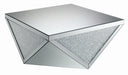 Amore Square Coffee Table with Triangle Detailing Silver and Clear Mirror - Orbit Furniture (Richmond,BC)