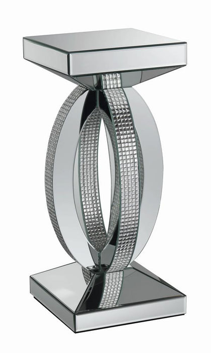 Amalia Square End Table with Lower Shelf Clear Mirror - Orbit Furniture (Richmond,BC)