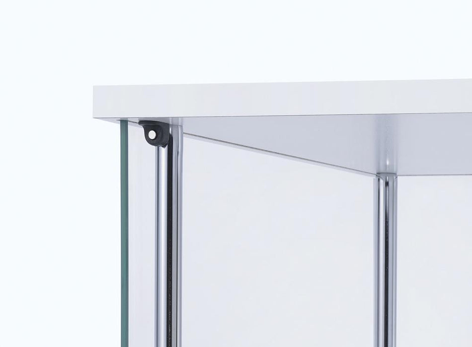 Bellatrix Rectangular 4-shelf Curio Cabinet White and Clear - Orbit Furniture (Richmond,BC)
