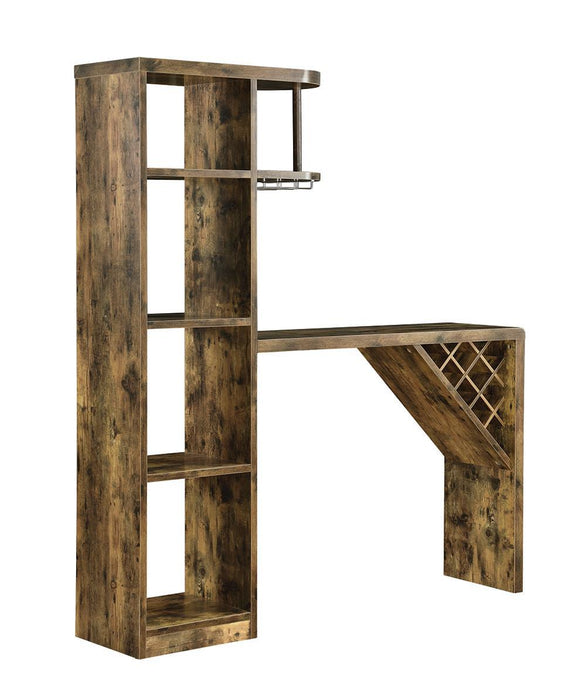 Belvedere 5-shelf Bar Table Storage Antique Nutmeg - Orbit Furniture (Richmond,BC)