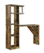 Belvedere 5-shelf Bar Table Storage Antique Nutmeg - Orbit Furniture (Richmond,BC)