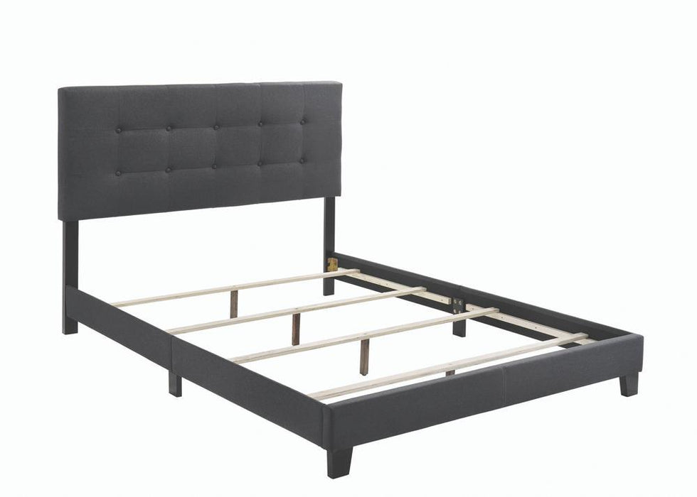 Mapes Tufted Upholstered Eastern King, Queen, Twin & Full Bed Charcoal & Grey - Orbit Furniture (Richmond,BC)
