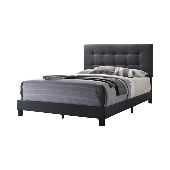 Mapes Tufted Upholstered Eastern King, Queen, Twin & Full Bed Charcoal & Grey - Orbit Furniture (Richmond,BC)