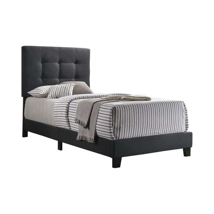 Mapes Tufted Upholstered Eastern King, Queen, Twin & Full Bed Charcoal & Grey - Orbit Furniture (Richmond,BC)
