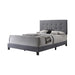 Mapes Tufted Upholstered Eastern King, Queen, Twin & Full Bed Charcoal & Grey - Orbit Furniture (Richmond,BC)