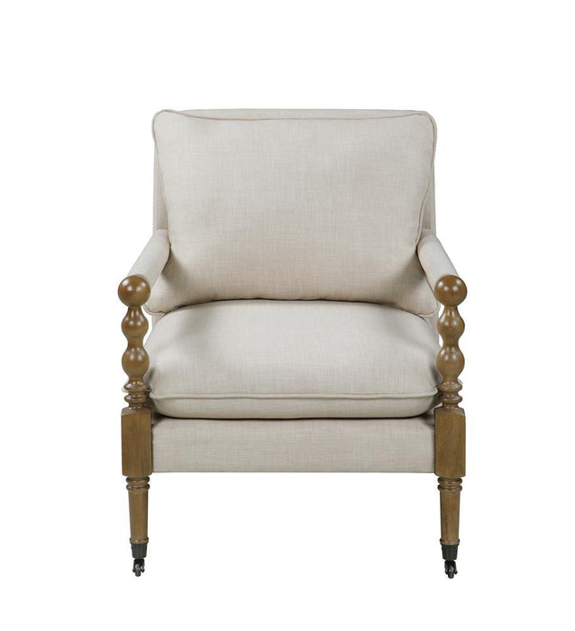 Dempsy Upholstered Accent Chair with Casters Beige - Orbit Furniture (Richmond,BC)