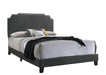 Tamarac Upholstered Nailhead Full, Eastern King & Queen Bed Beige & Grey - Orbit Furniture (Richmond,BC)