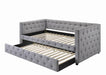Mockern Tufted Upholstered Daybed with Trundle Grey - Orbit Furniture (Richmond,BC)