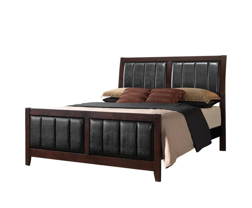 Carlton Full & Twin Upholstered Panel Bed Cappuccino and Black - Orbit Furniture (Richmond,BC)