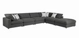 Serene Upholstered Rectangular Ottoman Charcoal - Orbit Furniture (Richmond,BC)