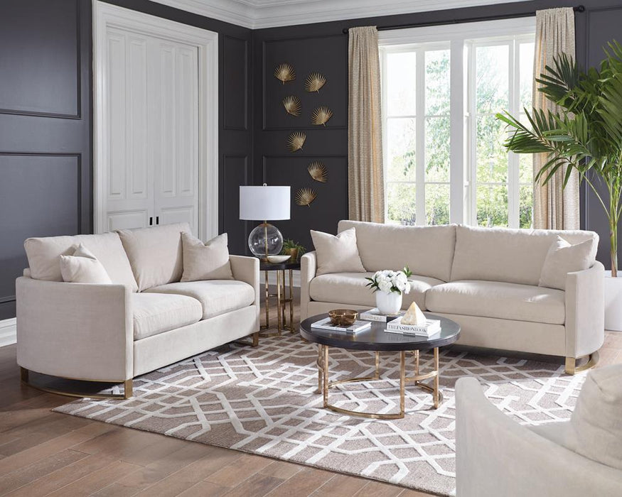 Corliss Upholstered Arched Arms Sofa Beige - Orbit Furniture (Richmond,BC)