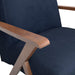 Cheryl Wooden Arms Accent Chair Dark Blue and Walnut - Orbit Furniture (Richmond,BC)