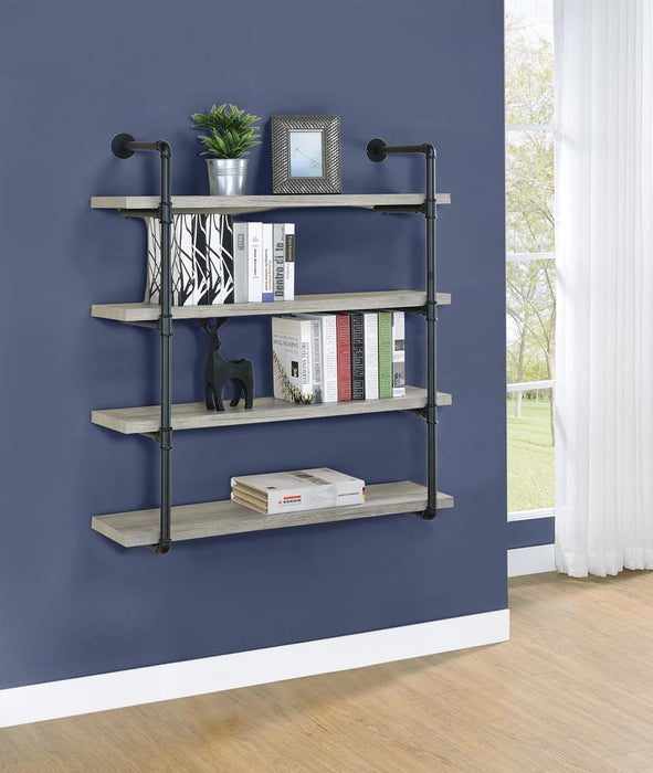 Elmcrest 40-inch Wall Shelf Black and Grey Driftwood - Orbit Furniture (Richmond,BC)