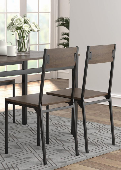 Lana 5-piece Rectangular Dining Table Set Dark Brown and Matte Black - Orbit Furniture (Richmond,BC)