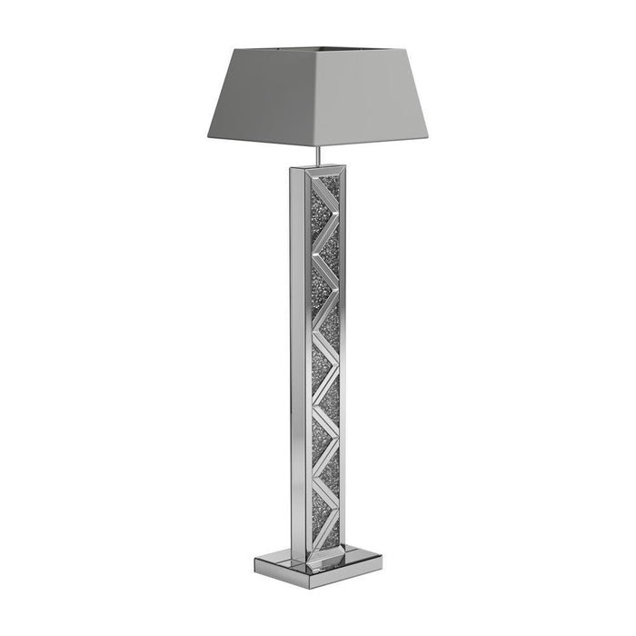 Carmen Geometric Base Floor Lamp Silver - Orbit Furniture (Richmond,BC)