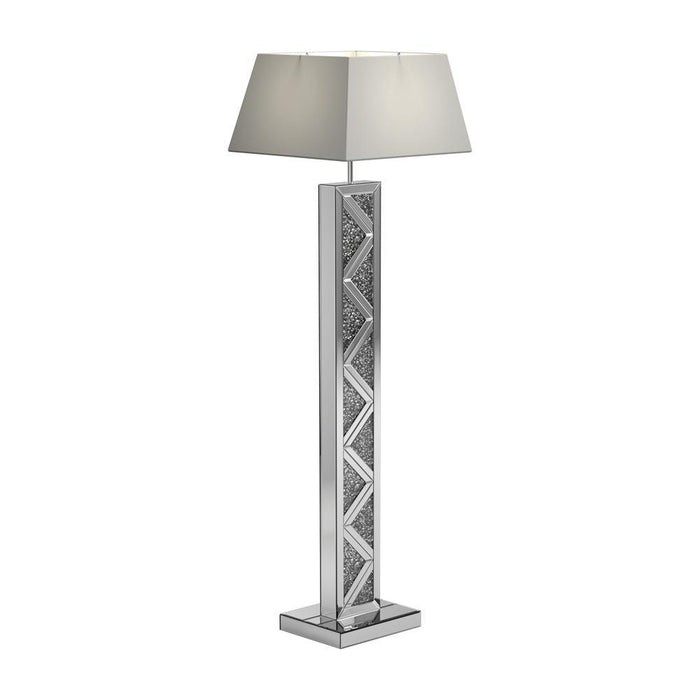 Carmen Geometric Base Floor Lamp Silver - Orbit Furniture (Richmond,BC)