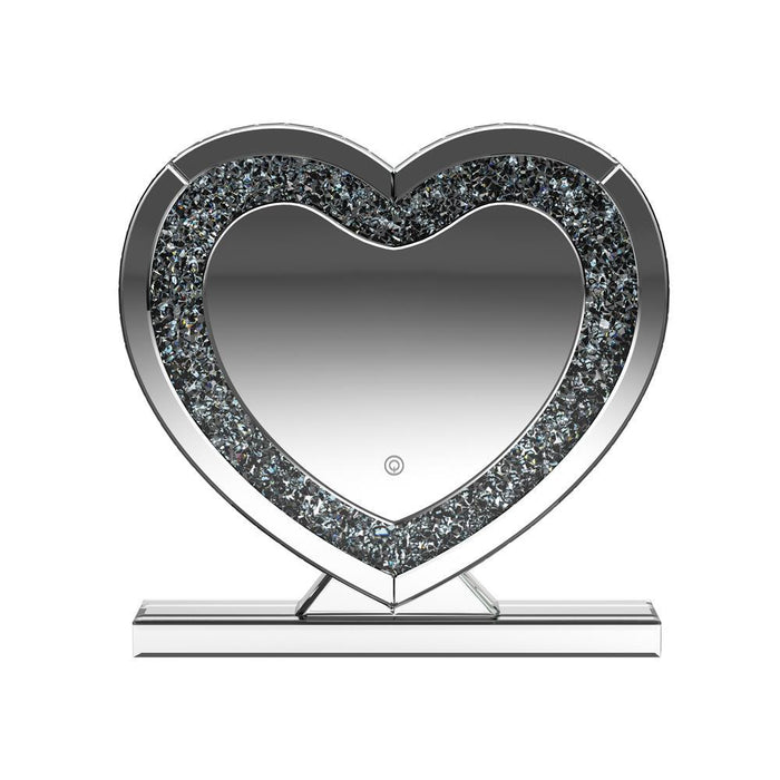 Euston Heart Shape Table Mirror Silver - Orbit Furniture (Richmond,BC)