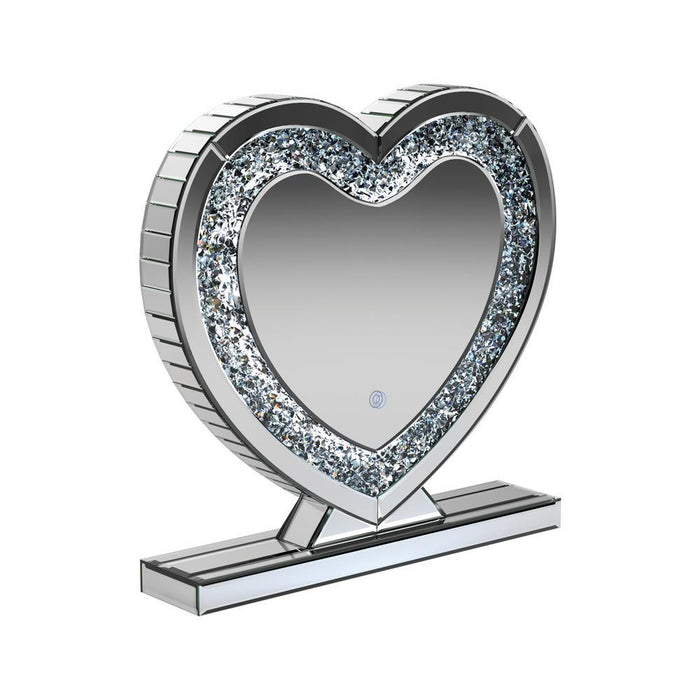 Euston Heart Shape Table Mirror Silver - Orbit Furniture (Richmond,BC)
