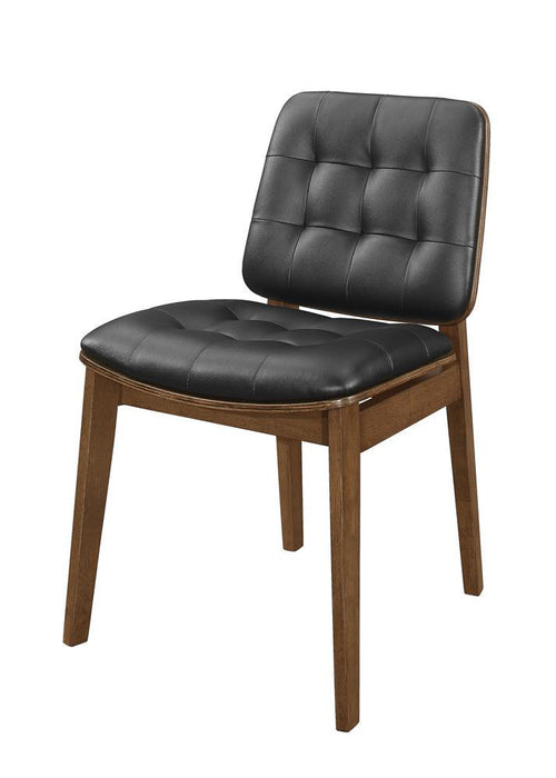 Redbridge Tufted Back Side Chairs Natural Walnut and Black (Set of 2) - Orbit Furniture (Richmond,BC)