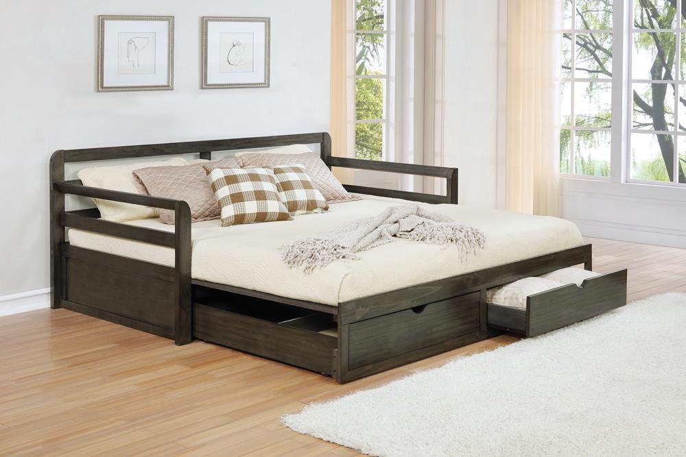 Sorrento 2-drawer Twin XL Daybed with Extension Trundle Grey - Orbit Furniture (Richmond,BC)