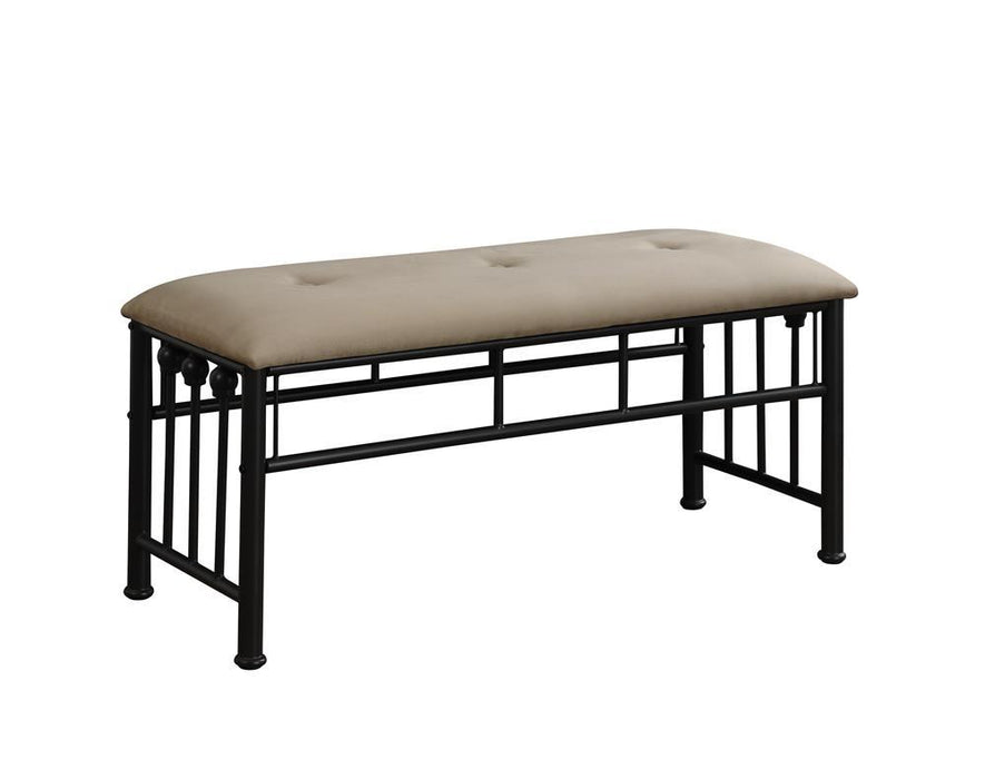 Livingston Upholstered Bench Brown and Dark Bronze - Orbit Furniture (Richmond,BC)