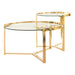 Delia 2-piece Round Nesting Table Clear and Gold - Orbit Furniture (Richmond,BC)