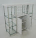 Gallimore 2-door Bar Cabinet with Glass Shelf High Glossy White and Chrome - Orbit Furniture (Richmond,BC)